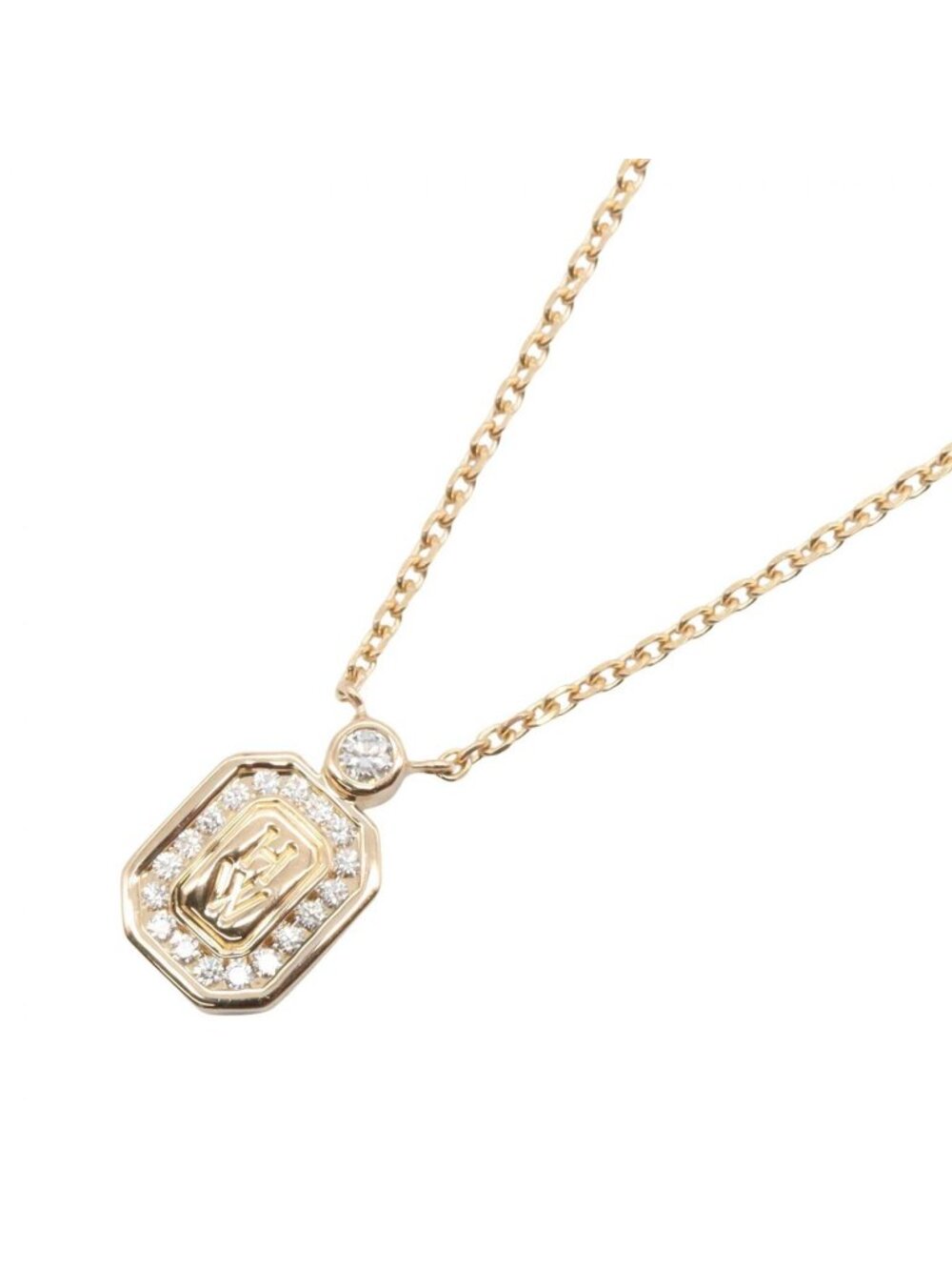 Harry Winston Necklace HW Logo Diamond 45 18K Pink Gold